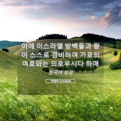 Picture 05 - 역대하 12:6 KOR - 이에 이스라엘 방백들과 왕이 스스로 - Bible Verse Picture