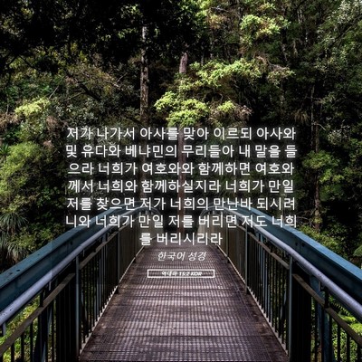 Picture 05 - 역대하 15:2 KOR - 저가 나가서 아사를 맞아 이르되 - Bible Verse Picture