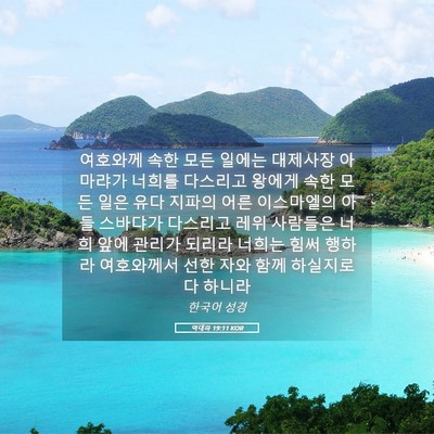 Picture 05 - 역대하 19:11 KOR - 여호와께 속한 모든 일에는 대제사장 - Bible Verse Picture