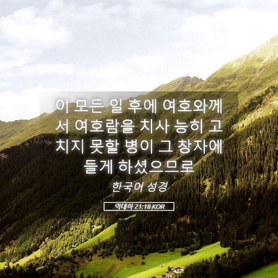 Picture 05 - 역대하 21:18 KOR - 이 모든 일 후에 여호와께서 - Bible Verse Picture