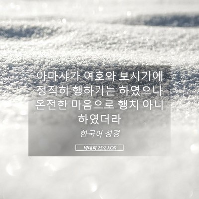 Picture 05 - 역대하 25:2 KOR - 아마샤가 여호와 보시기에 정직히 - Bible Verse Picture