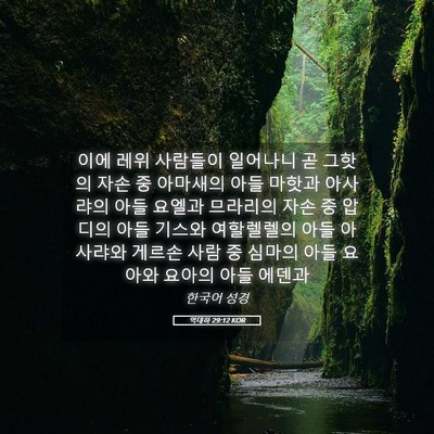 Picture 05 - 역대하 29:12 KOR - 이에 레위 사람들이 일어나니 곧 - Bible Verse Picture