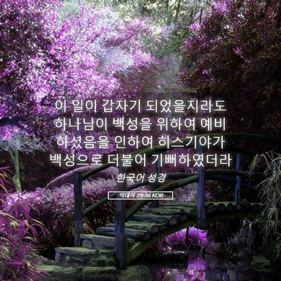 Picture 05 - 역대하 29:36 KOR - 이 일이 갑자기 되었을지라도 - Bible Verse Picture