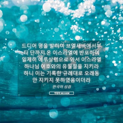 Picture 05 - 역대하 30:5 KOR - 드디어 명을 발하여 - Bible Verse Picture