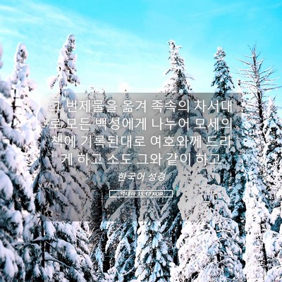 Picture 05 - 역대하 35:12 KOR - 그 번제물을 옮겨 족속의 차서대로 - Bible Verse Picture