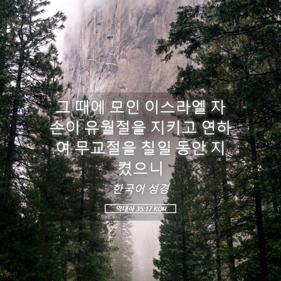 Picture 05 - 역대하 35:17 KOR - 그 때에 모인 이스라엘 자손이 - Bible Verse Picture