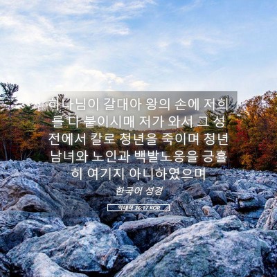 Picture 05 - 역대하 36:17 KOR - 하나님이 갈대아 왕의 손에 저희를 - Bible Verse Picture