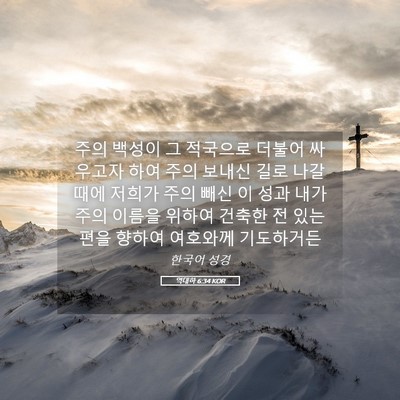 Picture 05 - 역대하 6:34 KOR - 주의 백성이 그 적국으로 더불어 - Bible Verse Picture