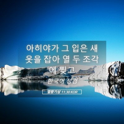 Picture 05 - 열왕기상 11:30 KOR - 아히야가 그 입은 새 옷을 잡아 열 두 - Bible Verse Picture