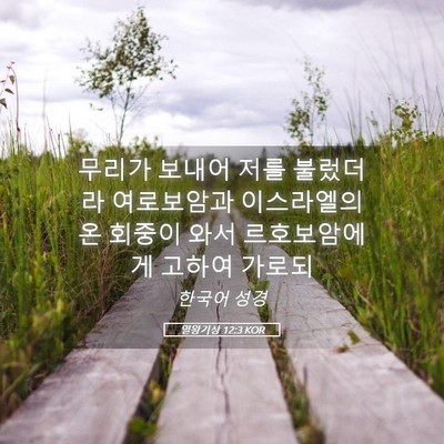 Picture 05 - 열왕기상 12:3 KOR - 무리가 보내어 저를 불렀더라 - Bible Verse Picture