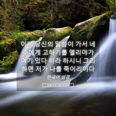 Picture 05 - 열왕기상 18:14 KOR - 이제 당신의 말씀이 가서 네 주에게 - Bible Verse Picture