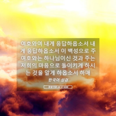 Picture 05 - 열왕기상 18:37 KOR - 여호와여 내게 응답하옵소서 내게 - Bible Verse Picture