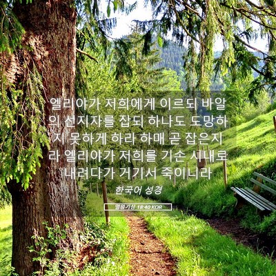 Picture 05 - 열왕기상 18:40 KOR - 엘리야가 저희에게 이르되 바알의 - Bible Verse Picture