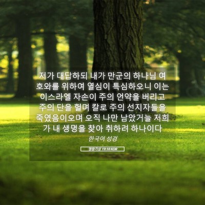 Picture 05 - 열왕기상 19:10 KOR - 저가 대답하되 내가 만군의 하나님 - Bible Verse Picture