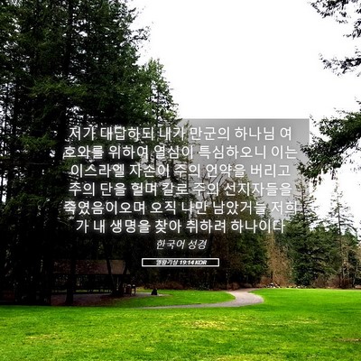Picture 05 - 열왕기상 19:14 KOR - 저가 대답하되 내가 만군의 하나님 - Bible Verse Picture
