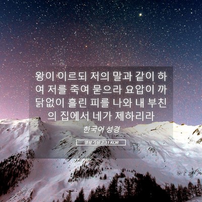 Picture 05 - 열왕기상 2:31 KOR - 왕이 이르되 저의 말과 같이 하여 - Bible Verse Picture