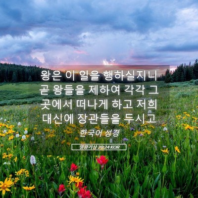 Picture 05 - 열왕기상 20:24 KOR - 왕은 이 일을 행하실지니 곧 왕들을 - Bible Verse Picture