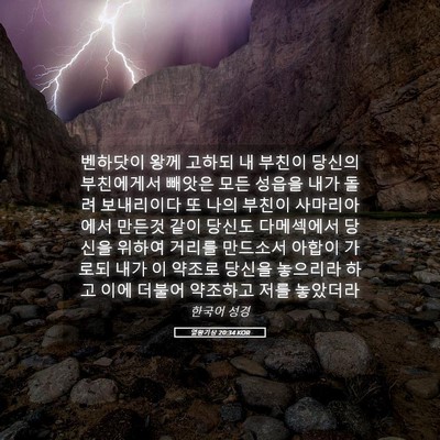 Picture 05 - 열왕기상 20:34 KOR - 벤하닷이 왕께 고하되 내 부친이 - Bible Verse Picture