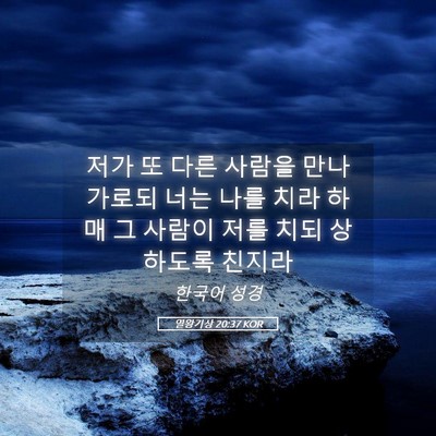 Picture 05 - 열왕기상 20:37 KOR - 저가 또 다른 사람을 만나 가로되 - Bible Verse Picture