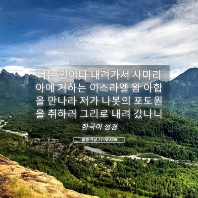 Picture 05 - 열왕기상 21:18 KOR - 너는 일어나 내려가서 사마리아에 - Bible Verse Picture