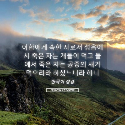 Picture 05 - 열왕기상 21:24 KOR - 아합에게 속한 자로서 성읍에서 죽은 - Bible Verse Picture
