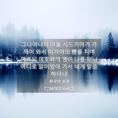 Picture 05 - 열왕기상 22:24 KOR - 그나아나의 아들 시드기야가 가까이 - Bible Verse Picture