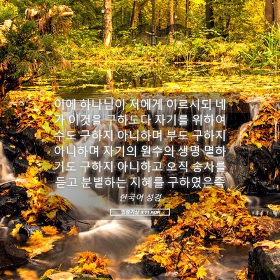 Picture 05 - 열왕기상 3:11 KOR - 이에 하나님이 저에게 이르시되 네가 - Bible Verse Picture