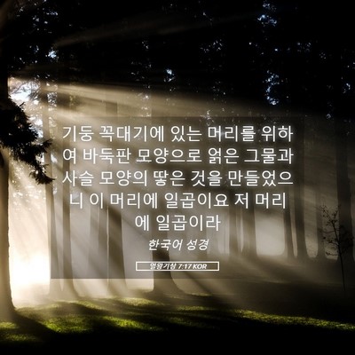 Picture 05 - 열왕기상 7:17 KOR - 기둥 꼭대기에 있는 머리를 위하여 - Bible Verse Picture