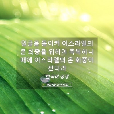Picture 05 - 열왕기상 8:14 KOR - 얼굴을 돌이켜 이스라엘의 온 회중을 - Bible Verse Picture