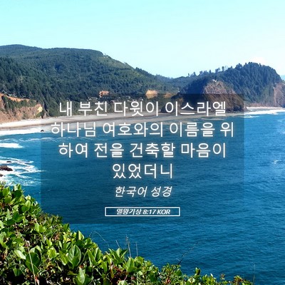 Picture 05 - 열왕기상 8:17 KOR - 내 부친 다윗이 이스라엘 하나님 - Bible Verse Picture