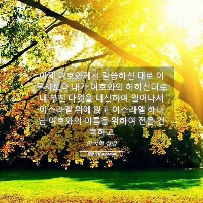 Picture 05 - 열왕기상 8:20 KOR - 이제 여호와께서 말씀하신 대로 - Bible Verse Picture