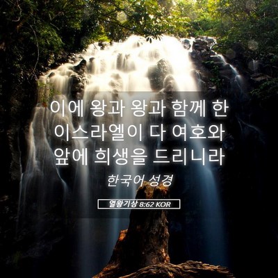 Picture 05 - 열왕기상 8:62 KOR - 이에 왕과 왕과 함께 한 이스라엘이 - Bible Verse Picture