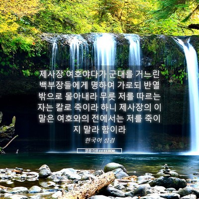 Picture 05 - 열왕기하 11:15 KOR - 제사장 여호야다가 군대를 거느린 - Bible Verse Picture
