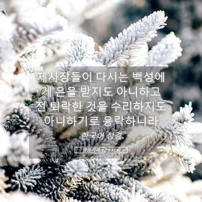 Picture 05 - 열왕기하 12:8 KOR - 제사장들이 다시는 백성에게 은을 - Bible Verse Picture