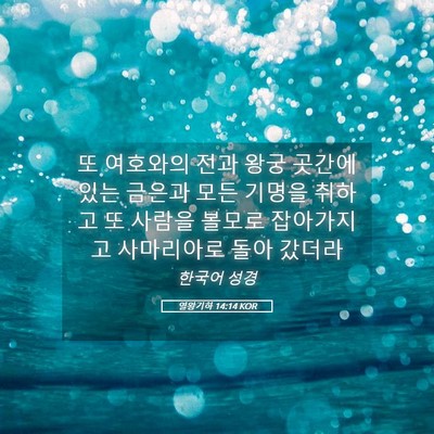 Picture 05 - 열왕기하 14:14 KOR - 또 여호와의 전과 왕궁 곳간에 있는 - Bible Verse Picture