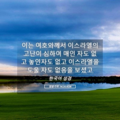 Picture 05 - 열왕기하 14:26 KOR - 이는 여호와께서 이스라엘의 고난이 - Bible Verse Picture