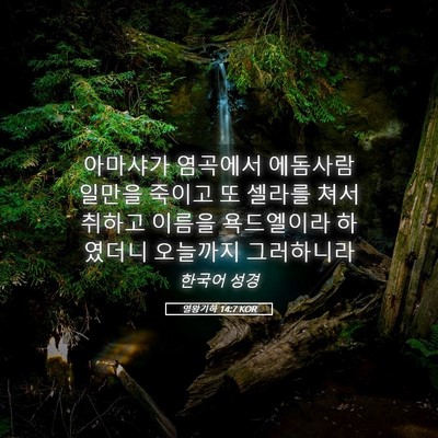 Picture 05 - 열왕기하 14:7 KOR - 아마샤가 염곡에서 에돔사람 일만을 - Bible Verse Picture