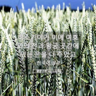 Picture 05 - 열왕기하 18:15 KOR - 히스기야가 이에 여호와의 전과 왕궁 - Bible Verse Picture