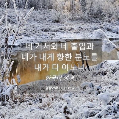 Picture 05 - 열왕기하 19:27 KOR - 네 거처와 네 출입과 네가 내게 향한 - Bible Verse Picture