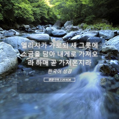 Picture 05 - 열왕기하 2:20 KOR - 엘리사가 가로되 새 그릇에 소금을 - Bible Verse Picture