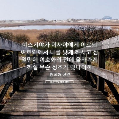 Picture 05 - 열왕기하 20:8 KOR - 히스기야가 이사야에게 이르되 - Bible Verse Picture