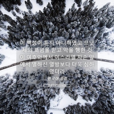 Picture 05 - 열왕기하 21:9 KOR - 이 백성이 듣지 아니하였고 므낫세의 - Bible Verse Picture