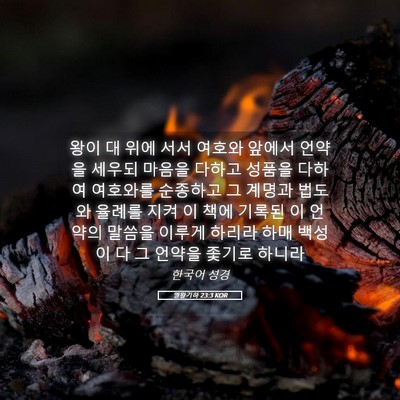 Picture 05 - 열왕기하 23:3 KOR - 왕이 대 위에 서서 여호와 앞에서 - Bible Verse Picture