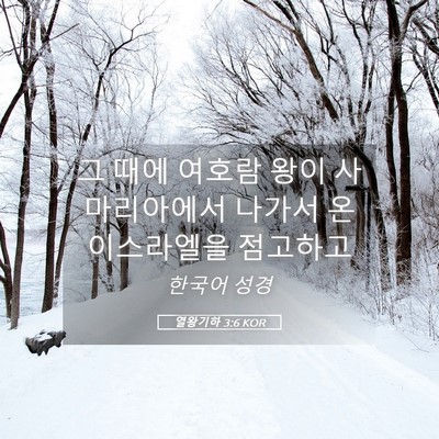 Picture 05 - 열왕기하 3:6 KOR - 그 때에 여호람 왕이 사마리아에서 - Bible Verse Picture