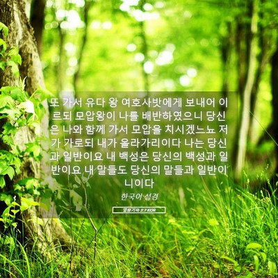 Picture 05 - 열왕기하 3:7 KOR - 또 가서 유다 왕 여호사밧에게 - Bible Verse Picture