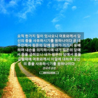 Picture 05 - 열왕기하 5:18 KOR - 오직 한가지 일이 있사오니 - Bible Verse Picture