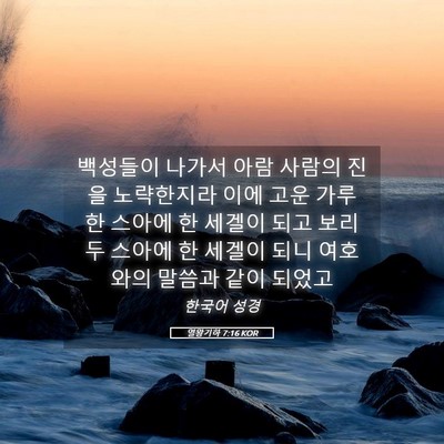 Picture 05 - 열왕기하 7:16 KOR - 백성들이 나가서 아람 사람의 진을 - Bible Verse Picture