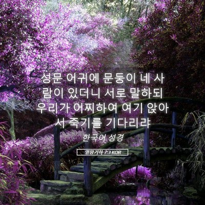 Picture 05 - 열왕기하 7:3 KOR - 성문 어귀에 문둥이 네 사람이 - Bible Verse Picture