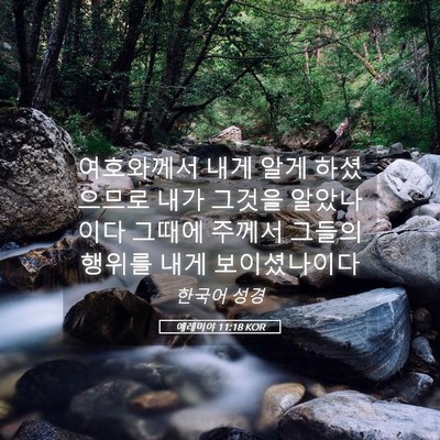 Picture 05 - 예레미야 11:18 KOR - 여호와께서 내게 알게 하셨으므로 - Bible Verse Picture