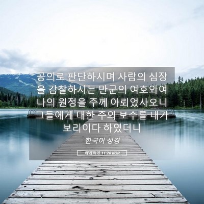 Picture 05 - 예레미야 11:20 KOR - 공의로 판단하시며 사람의 심장을 - Bible Verse Picture